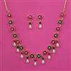 American Diamond Pearl Necklace with Gold Plating