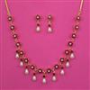 American Diamond Pearl Necklace with Gold Plating