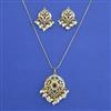 American Diamond Pearl Pendant Set with Gold Plating