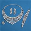 American Diamond Combo Necklace Set with Rhodium Plating 2 Tone Plating