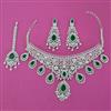 American Diamond Choker Necklace with Rhodium Plating