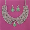 American Diamond Choker Necklace with Rhodium Plating