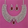 American Diamond Choker Necklace with Rhodium Plating