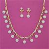 American Diamond Delicate Necklace with Rhodium Plating 2 Tone Plating Mehndi Plating Carat Plating