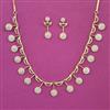 American Diamond Delicate Necklace with Rhodium Plating 2 Tone Plating Mehndi Plating Carat Plating