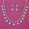 American Diamond Delicate Necklace with Rhodium Plating 2 Tone Plating Mehndi Plating Carat Plating