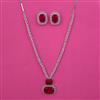American Diamond Classic Necklace with Rhodium Plating