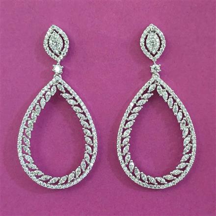 American Diamond Classic Earring with Rhodium Plating 2 Tone Plating Mehndi Plating Black Plating