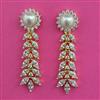 American Diamond Pearl Earring with Rhodium Plating 2 Tone Plating Mehndi Plating