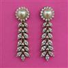 American Diamond Pearl Earring with Rhodium Plating 2 Tone Plating Mehndi Plating