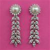 American Diamond Pearl Earring with Rhodium Plating 2 Tone Plating Mehndi Plating