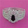 American Diamond Broad Kada with Rhodium Plating