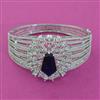 American Diamond Broad Kada with Rhodium Plating