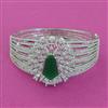 American Diamond Broad Kada with Rhodium Plating
