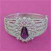 American Diamond Broad Kada with Rhodium Plating