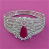 American Diamond Broad Kada with Rhodium Plating