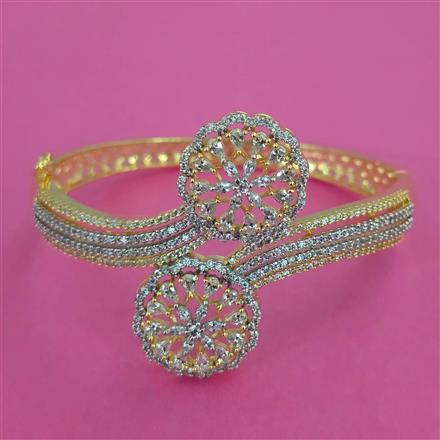 American Diamond Openable kada with Rhodium Plating 2 Tone Plating Mehndi Plating Carat Plating