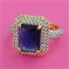 American Diamond Adjustable Ring with 2 Tone Plating