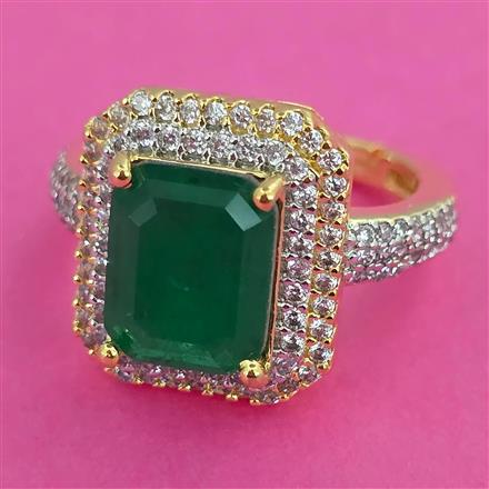 American Diamond Adjustable Ring with 2 Tone Plating