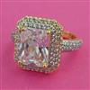 American Diamond Adjustable Ring with 2 Tone Plating