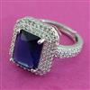 American Diamond Adjustable Ring with Rhodium Plating