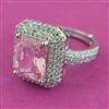 American Diamond Adjustable Ring with Rhodium Plating