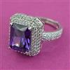 American Diamond Adjustable Ring with Rhodium Plating