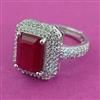 American Diamond Adjustable Ring with Rhodium Plating