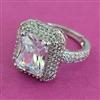American Diamond Adjustable Ring with Rhodium Plating