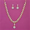 American Diamond Delicate Necklace with Rhodium Plating 2 Tone Plating Mehndi Plating