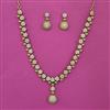 American Diamond Delicate Necklace with Rhodium Plating 2 Tone Plating Mehndi Plating