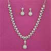 American Diamond Delicate Necklace with Rhodium Plating 2 Tone Plating Mehndi Plating