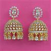 American Diamond Jhumki with Rhodium Plating 2 Tone Plating Mehndi Plating