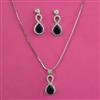 American Diamond Delicate Pendant Set with Rhodium Plating
