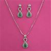 American Diamond Delicate Pendant Set with Rhodium Plating