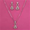 American Diamond Delicate Pendant Set with Rhodium Plating