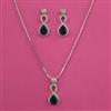 American Diamond Delicate Pendant Set with Rhodium Plating