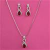 American Diamond Delicate Pendant Set with Rhodium Plating