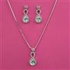 American Diamond Delicate Pendant Set with Rhodium Plating