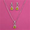 American Diamond Delicate Pendant Set with Rhodium Plating
