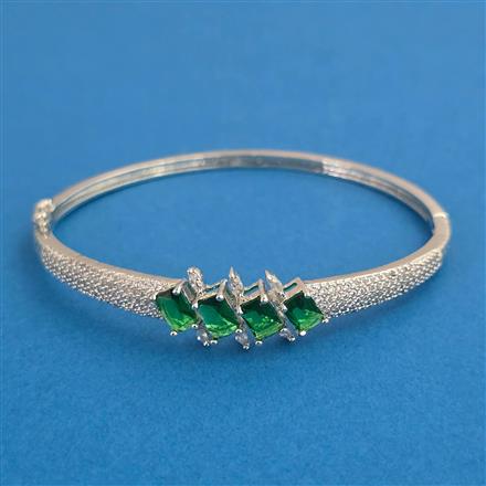 American Diamond Openable kada with Rhodium Plating