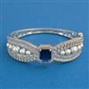 American Diamond Pearl Kada with Rhodium Plating