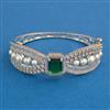 American Diamond Pearl Kada with Rhodium Plating
