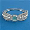American Diamond Pearl Kada with Rhodium Plating