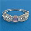 American Diamond Pearl Kada with Rhodium Plating