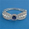American Diamond Pearl Kada with Rhodium Plating