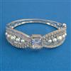 American Diamond Pearl Kada with Rhodium Plating