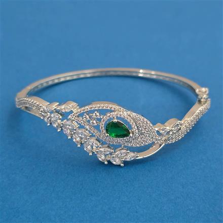 American Diamond Openable kada with Rhodium Plating