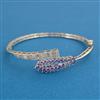 American Diamond Openable kada with Rhodium Plating