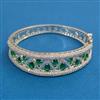 American Diamond Broad Kada with Rhodium Plating